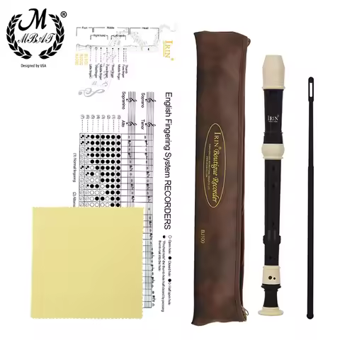 M MBAT ABS Flute Clarinet Recorder Soprano Long Flutes Baroque Recorder Fingering Musical Instrument