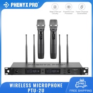 ระบบไมโครโฟนไร้สาย Phenyx Pro ชุดไมโครโฟนไร้สายคู่ความหลากหลายที่แท้จริงฟีนิกซ์โปร2X1000ช่อง328ft ช่