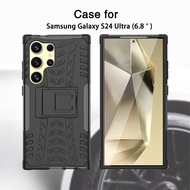 Shockproof Casing Samsung S24 Ultra Case S24 Plus S23 Ultra A14 A24 A54 Armor Stand Holder Mobile Ph