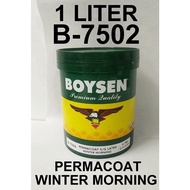 ♞,♘BOYSEN B-7502 PERMACOAT SEMI GLOSS LATEX WINTER MORNING 1 LITER ----------------- 1 LITER B7502