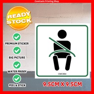 CMC964 E-hailing Sticker Safety Belt (95x95mm) Passenger Seat Belt Sticker Kereta Safety Sign Grab C