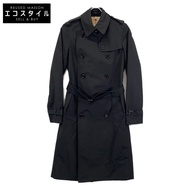 Burberry London 黑色 Nova 格紋襯裡繫帶風衣 [二手]