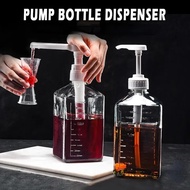1600ml Hand Pressed Sugar Bottle Liquid Dispenser with Scale Pump Nozzle Head Coffee Syrup Bottle