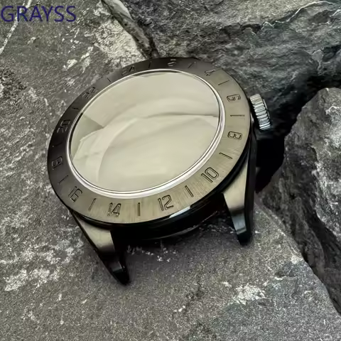 40mm MOD PVD Black Knight Sapphire Crystal Dive GMT Watch Case for NH34 NH35 NH36 NH38 NH70 NH71 NH7