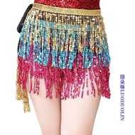 Sexy Sequins Tassel Dancewear Mini Skirt Women Clothes Jupe Femme Belly Dance Skirts Ladies Faldas P