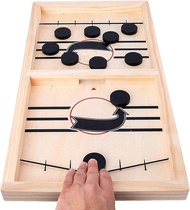 Wooden Ice Hockey Board Game Fast Sling Puck Game Parent-Child Interactive Toy Family Game Graduatio