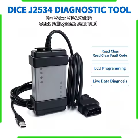 Newest 1:1 DICE J2534 Diagnostic Interface For VOLVO VIDA 2014D OBD2 Scanner ECU Programming Full Sy
