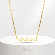 Vnox Wave Pendant Necklace for Women,Gold Plated Choker Necklace Gold