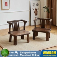 Wonzom [Ready Stock]Solid Wood Chinese-style Chair Coffee Table Bay Window Table Leisure Chair Armre