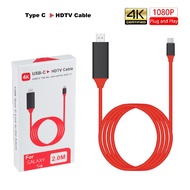 สายแปลง Type C to HDMI /HDTV Cable สายแปลงสัญญาณ Video Adapter For Macbook Huawei P20 Pro Samsung Galaxy S9 S8 d8Kt