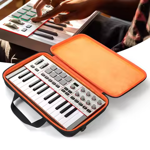 EVA Storage Case for Akai Professional MPK Mini IV USB-C MIDI Keyboard Controller Waterproof Hard Sh
