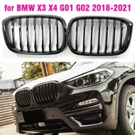 Gloss Black Front Kidney Grille Slat Style Grill  For BMW X3 G01 X4 G02 For BMW X3 25i 28i For BMW X