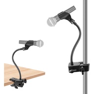 Gooseneck Microphone Stand, Flexible Mic Arm Stand, Desk Mic Stand With Super Clamp Mount Mic Clip a