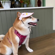 [ER] Summer Dog Hat With Ear Holes Adjustable Denim Baseball Cap Sun Hat Outdoor Hiking Pet Hat Dog 