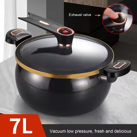 Micro pressure cooker household 7L large capacity 26cm stew pot multi-function non-stick cooker indu