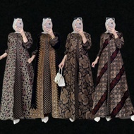 baju gamis cardigan dress pesta murah kombinasi batik model terbaru 01