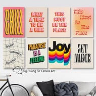 Retro Funky Quotes Typography Funny 90s Poster Moods Colorful Retro Prints Canvas Painting Wall Pict