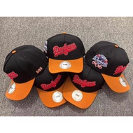 【COD】Dodgers Black & Orange Color Blocking Curved Brim For Men Snapback Cap Vintage cup baseball Cap