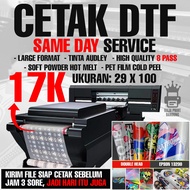 DTF PrintingJasa Custom Screen Printing Meter 30cm, 60cm, A4, & A3, High Quality 8 Pass Per Meter Sc