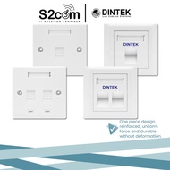 Dintek RJ45 Network Flat & Degree Faceplate with Shutter
