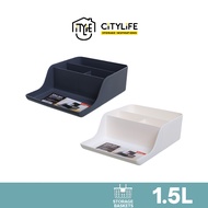 (Bundle of 2) Citylife 1.5L Multi-Purpose Extra Compartment Desk Sailing Stationary Tools Storage Organizer