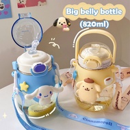 820ml Cute Kuromi Kids Water Cup Kids Water Bottle Portable Student Cup Melody Water Bottle Large Capacity Water Bottle Big Belly Cup Straw Bottle