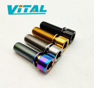 1pc Vitaltitanium Grade 5 Titanium Bolt with captured washer M8 x 20mm 25mm 1.25Pitch titanium stem bolt titanium screw hexagon socket cap screw bike bolt bicycle bolt BMX bolt