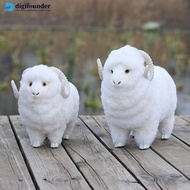 DIGIFOUNDER Simulation Sheep Animal Model Little Lamb Real Wool Soft Touch Easter Home Decor Collect