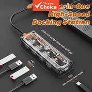 USB type C to HDMI Docking Station with VGA, HDMI, USB Audio, USD 3. USB C  (Ready Stock)