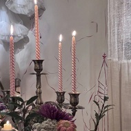 10 Inch Pink Taper Candles Set Of 4,Ture Dripless Taper Candles,8 Hrs Clean Burning Candle Sticks,El