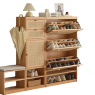 LaFloria® Suzuki Shoe Shelf/ Rattan Shoe Cabinet/ Wood Shoe Cabinet /Rattan Shoe Cabinet with Bench✔️ Free Shipping