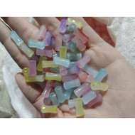 100 grams of artificial bamboo burning stones 6x12mm, 8x 12mm in many colors to make feng shui brace