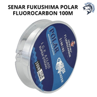 Senar Pancing Clear Fukushima POLAR Fluorocarbon Panjang 100M Anti Keriting Senar Air tawar dan laut