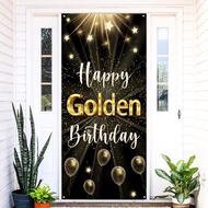 Happy Golden Birthday Banner, Golden Birthday Door Banner Decorations, 5th 6th 21st 24th 25th 28th 3