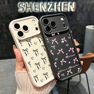 Pretty Black Pink Bow Tie Star Case For IPhone 18 Pro Max 17 18 Pro 17 Air I18 I17 18Pro I18Max Case