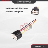 H4 Female Ceramic Bulb Holder Head Lamp Socket Bulb Holder H4 Ceramic X 1Pc Extension Wire Harness F