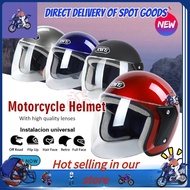 helmet ☉Motorcycle Helmet with Double Lens Motor Helmet Topi Keledar Motosikal Racing Topi Original Helmet Half Cut Steng Kura頭盔❣
