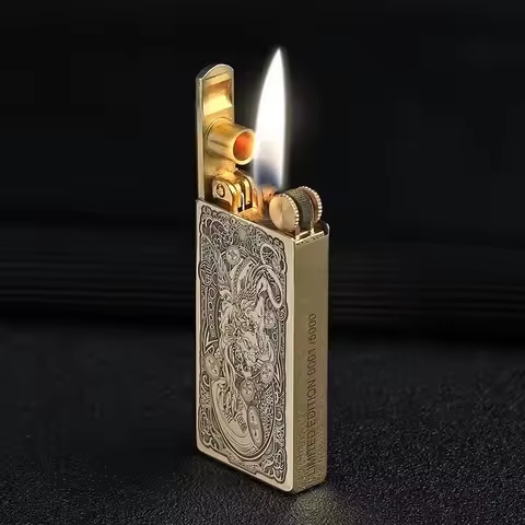 ZORRO Mechanical Automatic Lifting Lighter Creative Personality Brass Kerosene Cigarette Lighter Cre