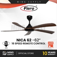 (Sirim) Fiero Ceiling Fan NICA 62 Remote Control 7+7 Speed 5 ABS Blade Kipas Siling Syiling Cooling 