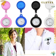 CLEVERHD Retractable Nurse Watch Silicone Brooch Pin Quartz Clock Fob Watch