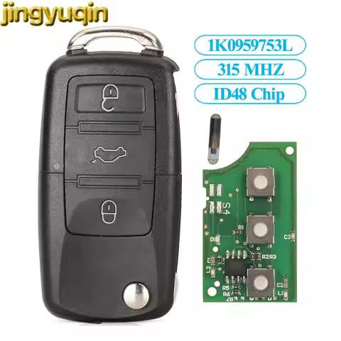 Jingyuqin 3B 1J0959753DJ 1K0959753L Remote Key 315MHz ID48 For Volkswagen VW Golf 4 5 6 Jetta Passat