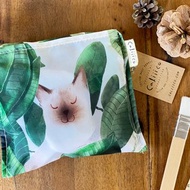 可摺疊環保袋 印花 貓 葉子