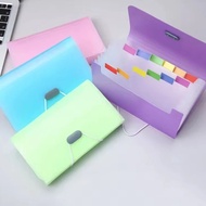 1PC 13 Cell A6 Mini Lanyard Organ Bag Office File Storage Candy Color Ticket Folder Transparent Fold