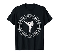 Distressed 5 Tenets of Taekwondo Taekwondo Kicking Outfit T-Shirt