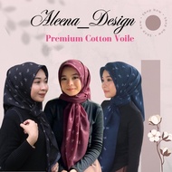 ALEENA_DESIGN Tudung Bawal Bidang 45 Cotton Voile Hijab Bercorak Bawal Murah Tudung Shawl New MN