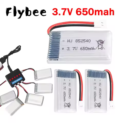 Lipo Battery 3.7V 650mAh 852540 and 5 in 2 Usb Charger For SYMA X5C X5C-1 X5 H5C X5SW X6SW H9D H5C R