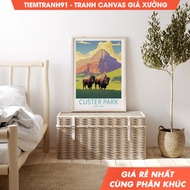 Tranh treo tường South Dakota Custer State National Park Wall Art Home Decor tặng kèm đinh treo in t
