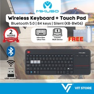 MIKUSO KB-BW06 Dual 2.4GHz BT5.0 Touchpad Keyboard Wireless | USB Bluetooth Keybord PC Laptop Tablet