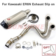 Full System Exhaust Motorcross Front Pipe Motorcycle Slip on Modified Escape Moto Pitbike For ER6F ER6N Z650 Versys 650