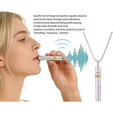 528Hz Low-frequency Whistle Sound Healing Meditation Breathing Decompression Whistles Stainless Stee